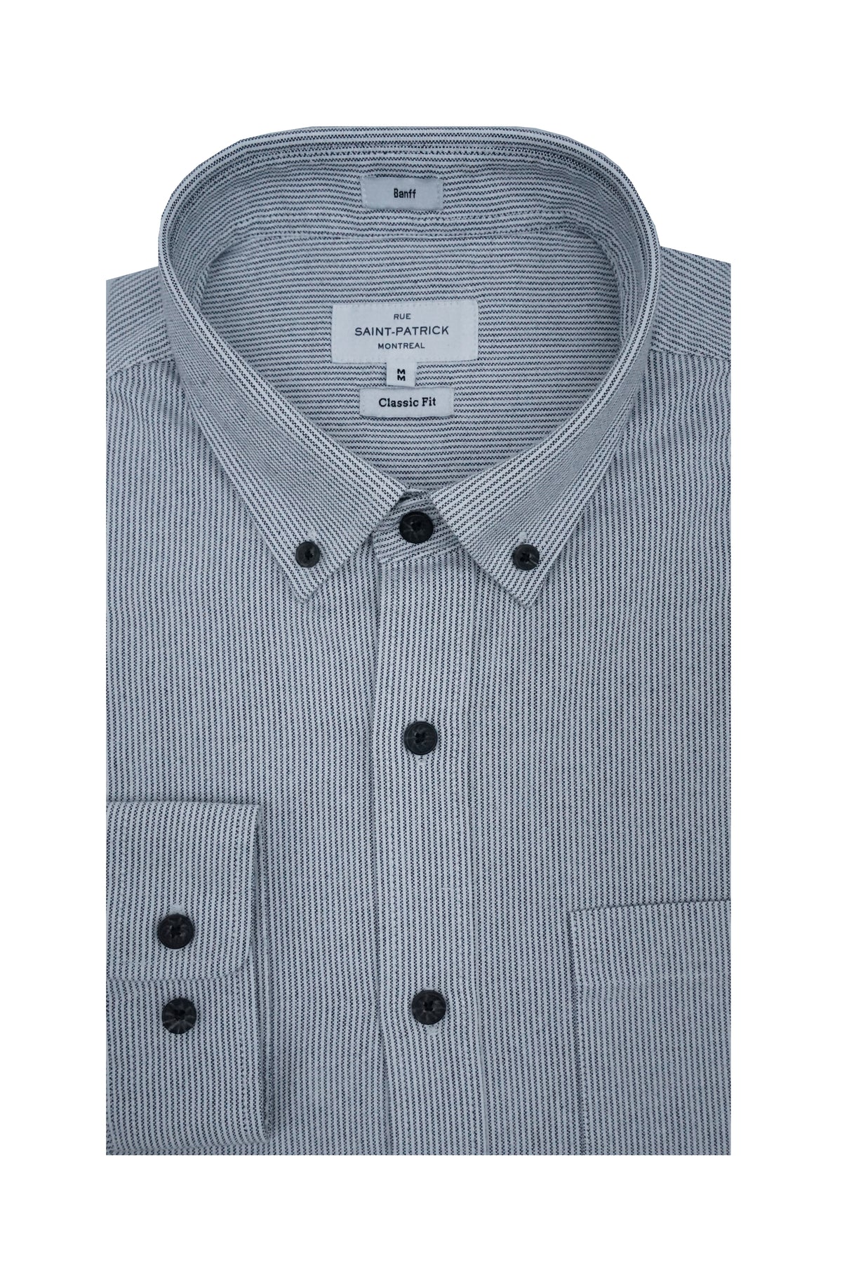Chemise Oxford à manches longues, coupe classique, rayures Banff