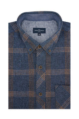 Chemise en flanelle Ballynahinch bleu marine et gingembre