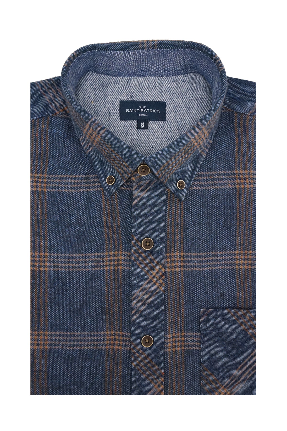 Chemise en flanelle Ballynahinch bleu marine et gingembre