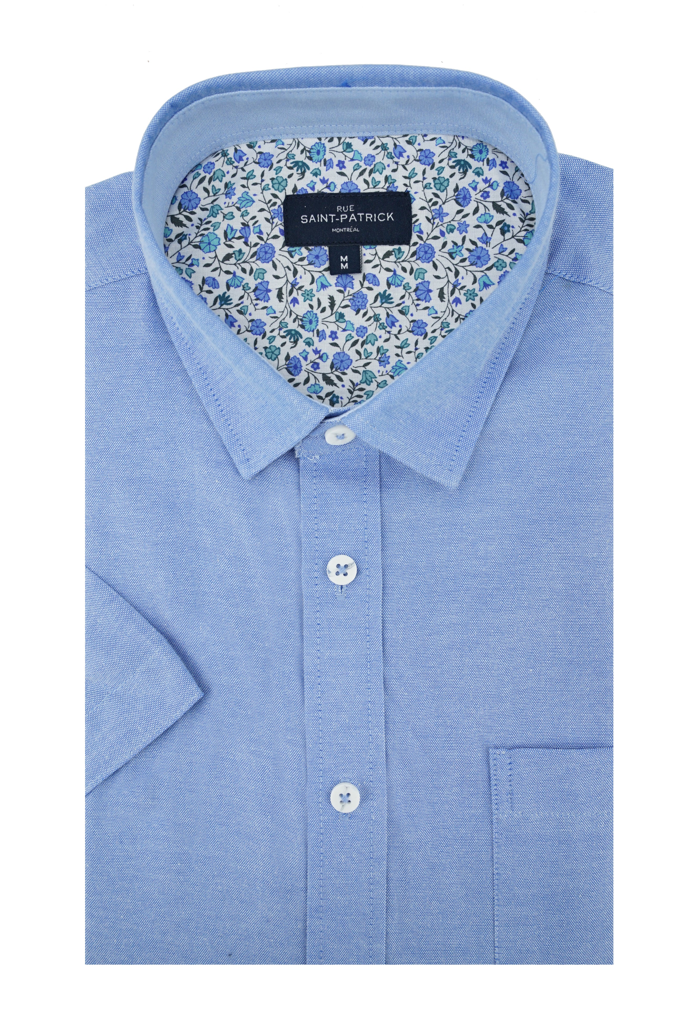 Chemise à manches courtes facile d'entretien Portsalon en bleu bleuet