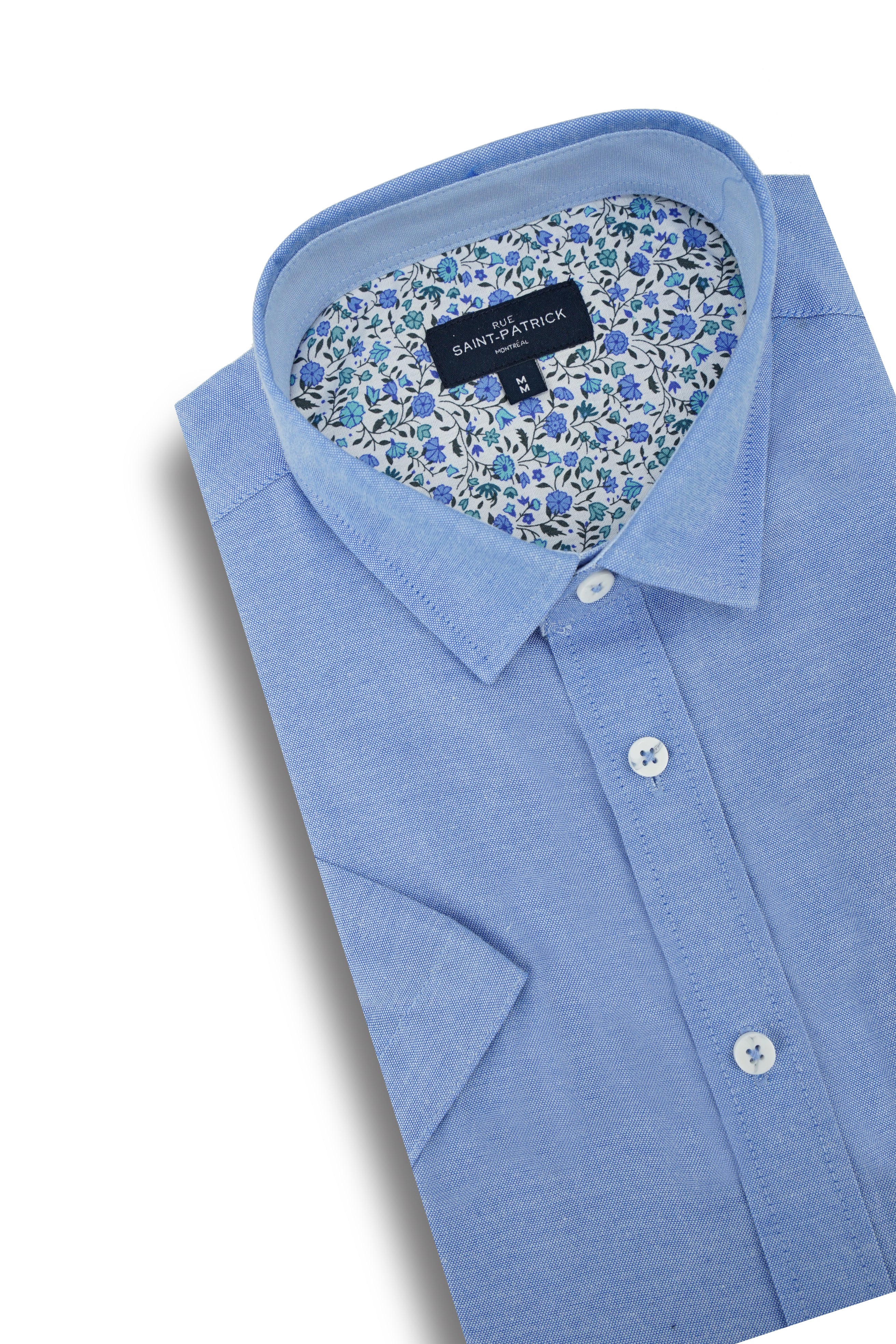 Chemise à manches courtes facile d'entretien Portsalon en bleu bleuet