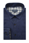 Greenan Brushed Diagonal Twill Shirt in Navy