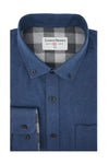 Vienna Brushed Diagonal Twill Shirt in Indigo