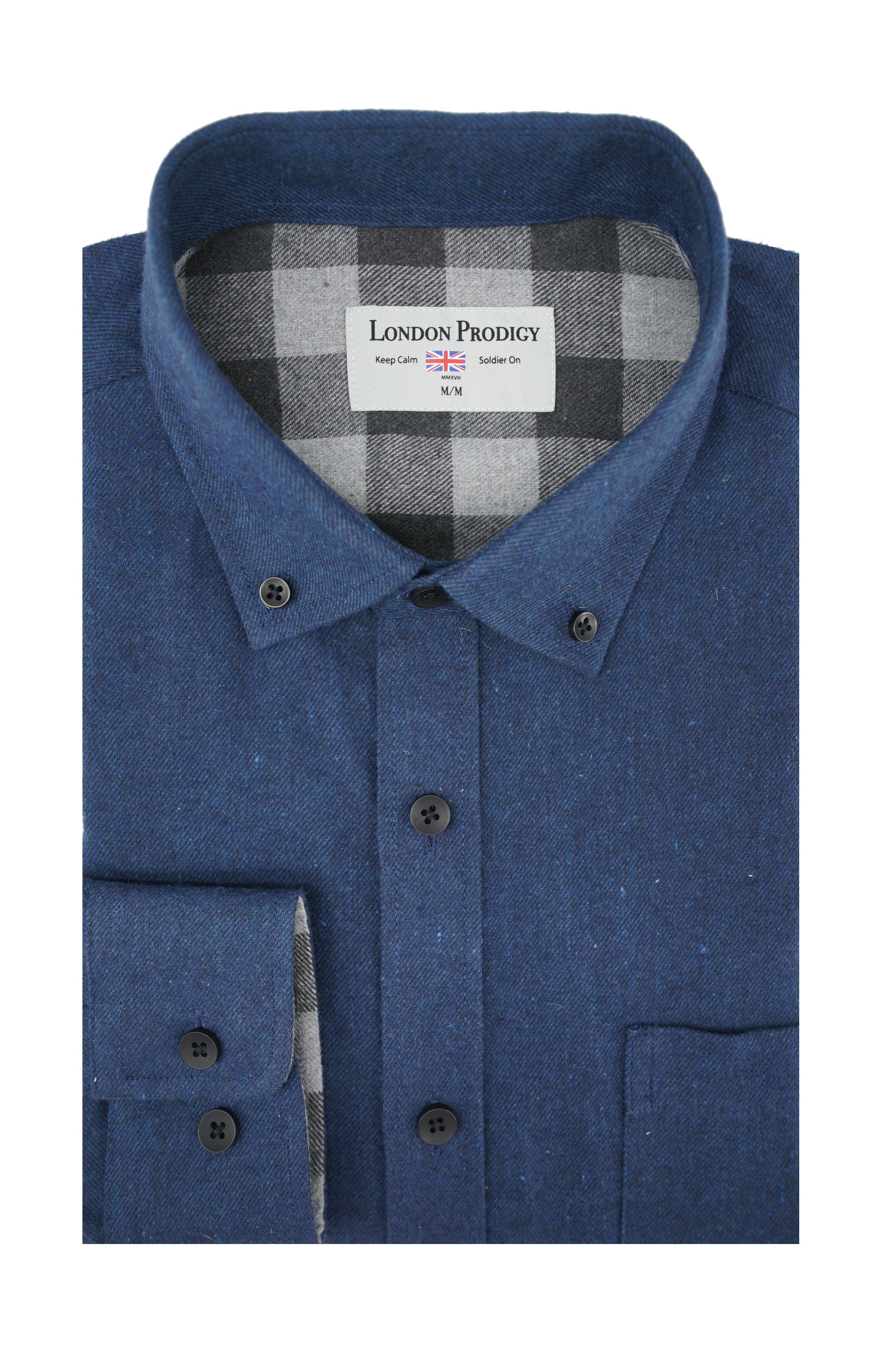 Vienna Brushed Diagonal Twill Shirt in Indigo