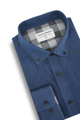 Vienna Brushed Diagonal Twill Shirt in Indigo