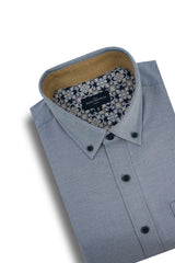 Foyle Easy-Care Oxford Shirt in Dusty Blue