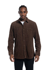 Edmonton Corduroy Overshirt in Dark Mocha