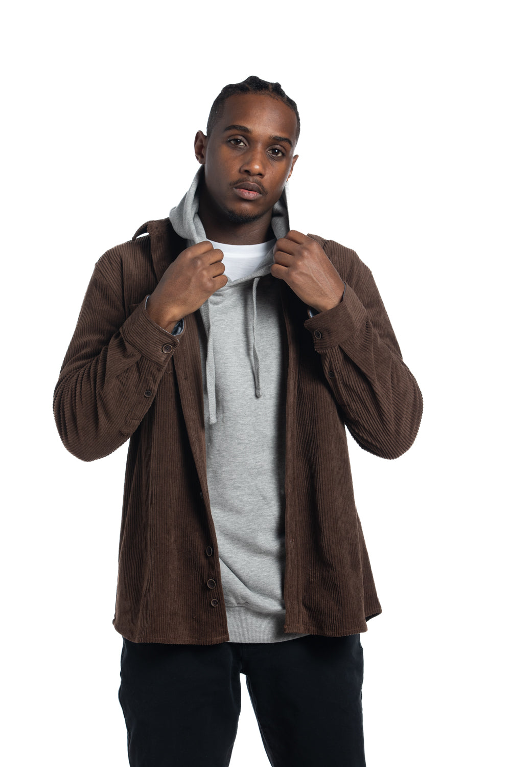 Edmonton Corduroy Overshirt in Dark Mocha