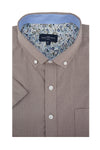 Weston Linen Blend Short Sleeve Shirt in Lilac