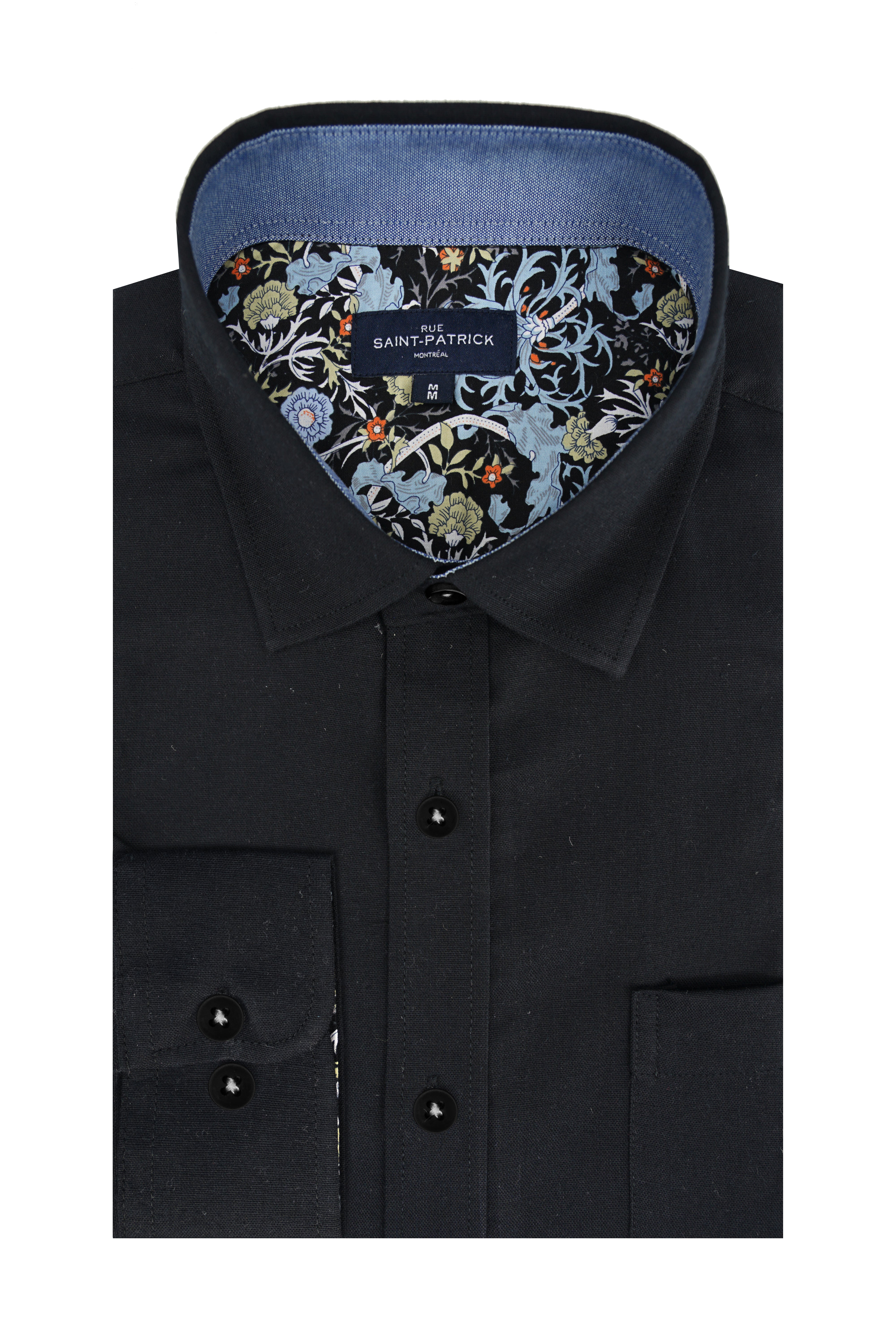 Chemise Oxford extensible Antrim en noir