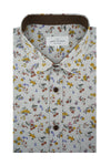 Romagna Floral Short Sleeve Shirt in Pewter Grey