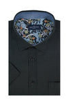 Chemise à manches courtes extensible Acapulco facile d'entretien en noir