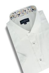 Chemise à manches courtes Alameda Stretch Easy Care en blanc