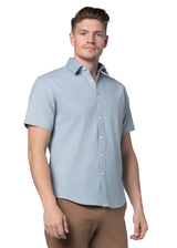 Chemise à manches courtes extensible facile d'entretien Artesia, couleur bleu glacier
