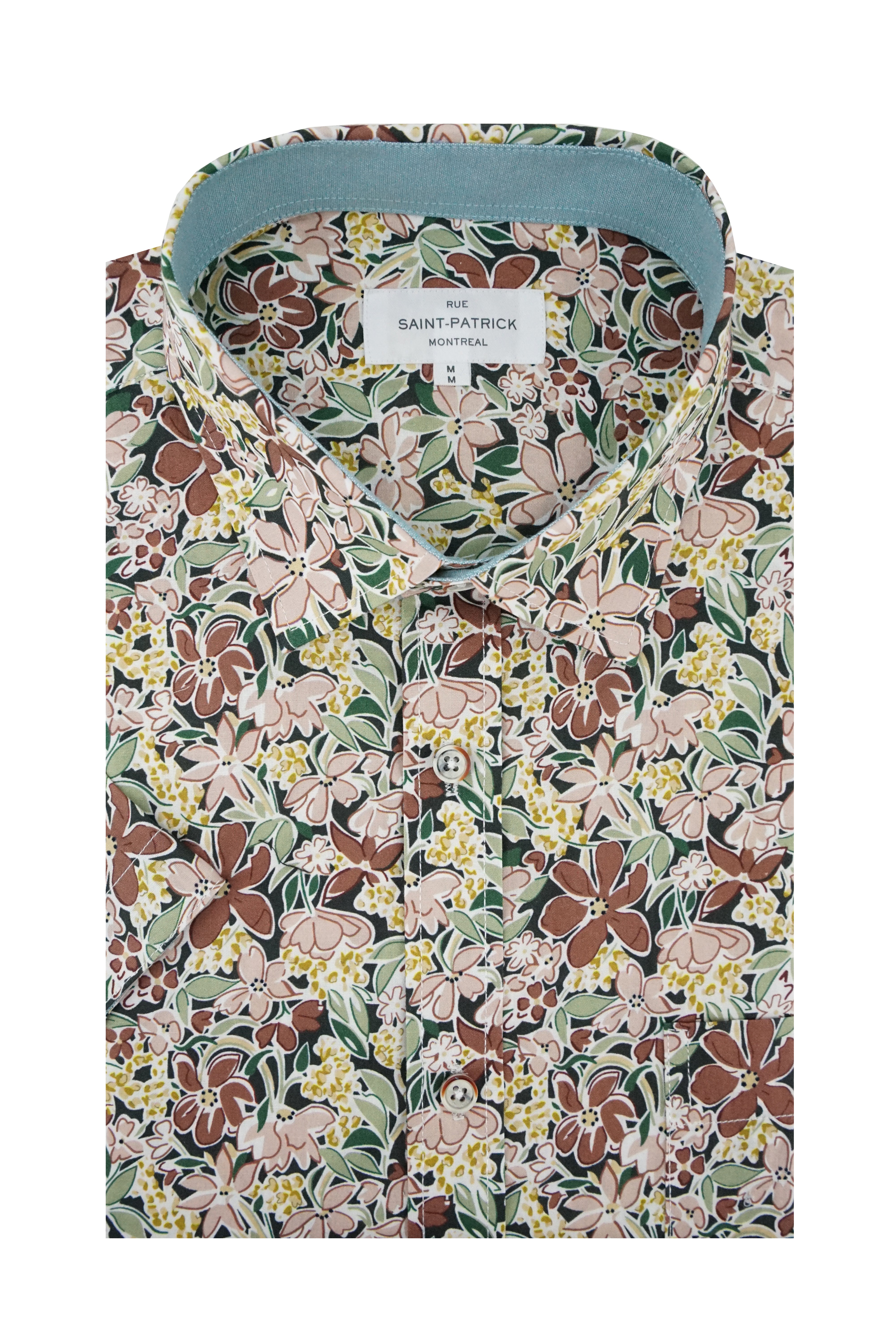 Kerry Short Sleeve Shirt in Muted Rose and Sage Green