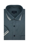 Piedmont Stretch Easy-Care Short Sleeve Shirt in Indigo