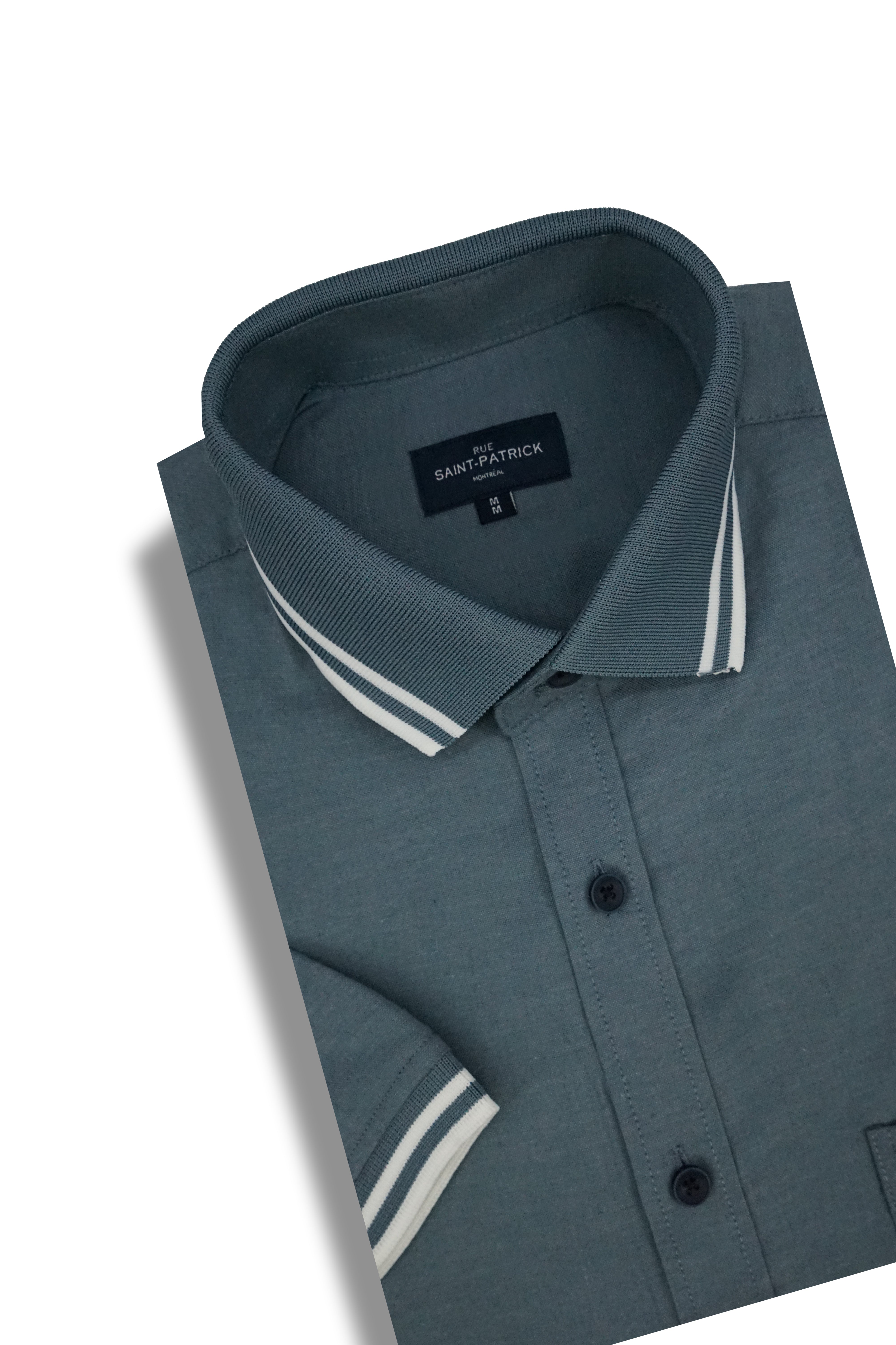 Piedmont Stretch Easy-Care Short Sleeve Shirt in Indigo