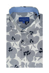 Tyrella Shamrock Short Sleeve Shirt in White and Navy