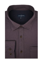 Chemise Garibaldi en maille piqué bordeaux