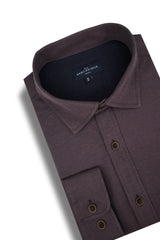 Chemise Garibaldi en maille piqué bordeaux