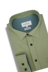 Minogue Knitted Piqué Shirt in Sage Green