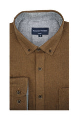 Stornoway Melange Super Soft Flannel Shirt - Tuscan Brown
