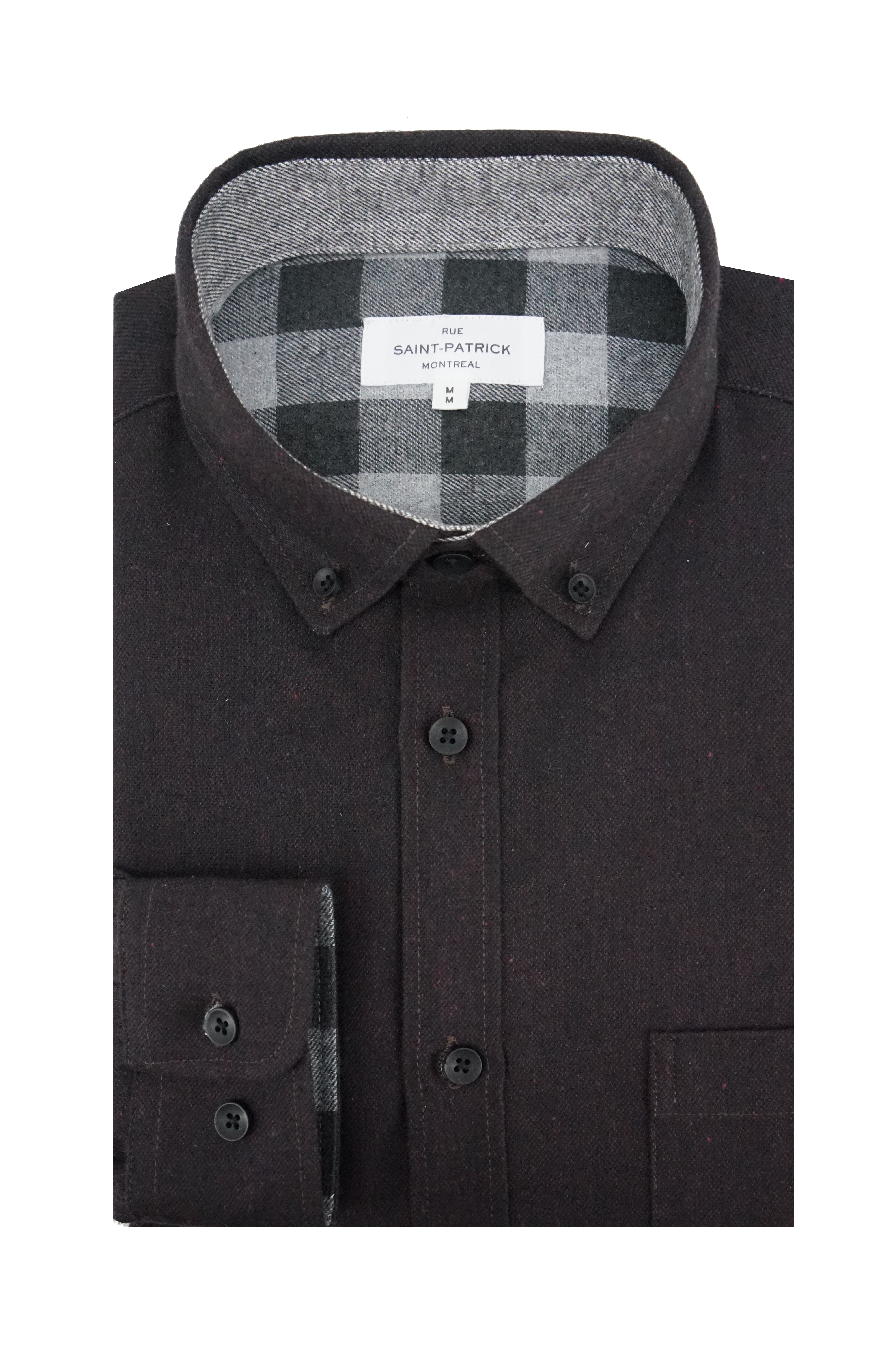 Mackenzie Melange Super Soft Flannel Shirt in Aubergine