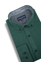 Stornoway Melange Super Soft Flannel Shirt - Emerald Green