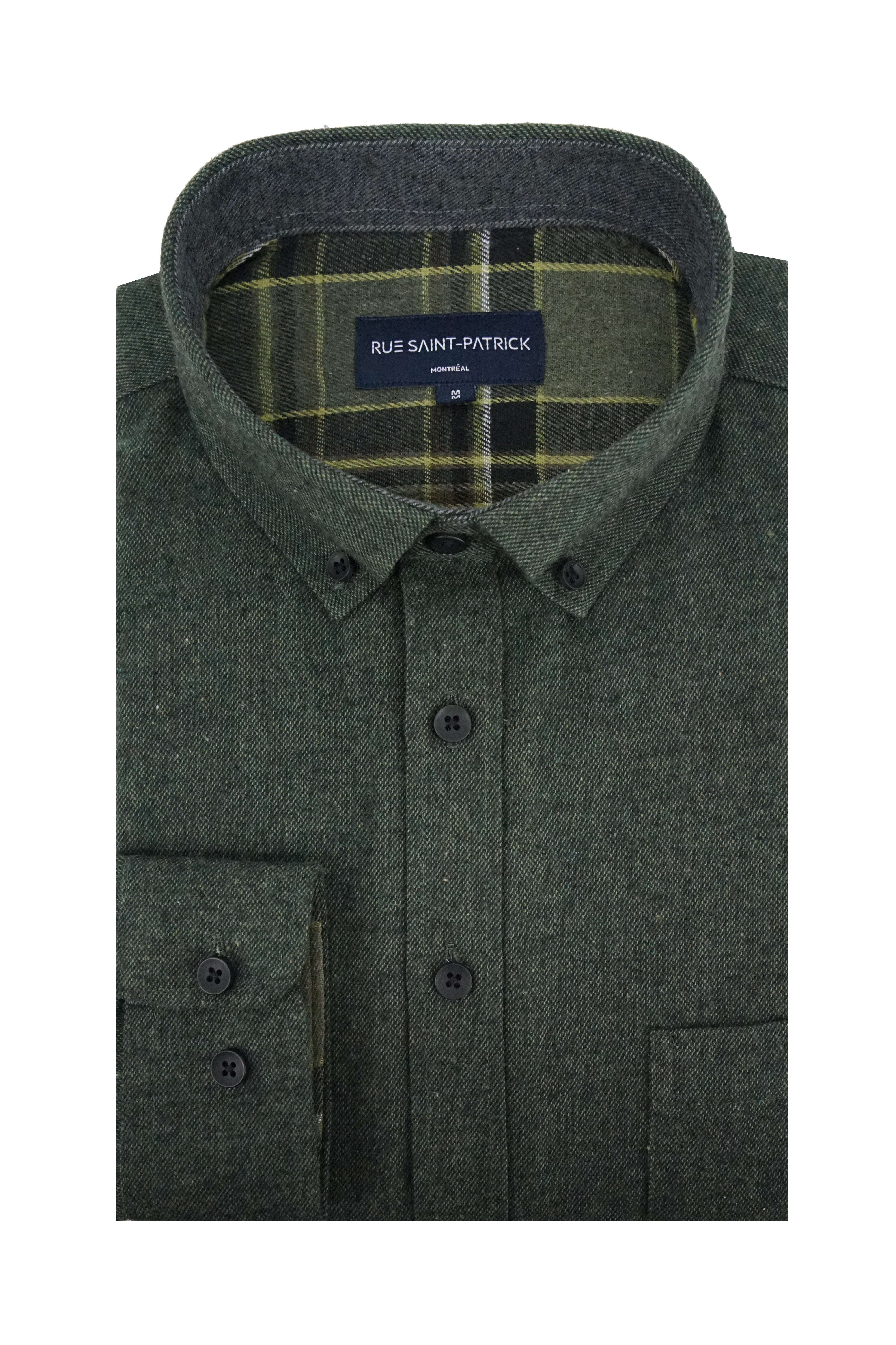 Stornoway Melange Super Soft Flannel Shirt - Pine Green