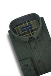 Stornoway Melange Super Soft Flannel Shirt - Pine Green