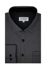 Vesontio Stretch Poplin Shirt in Dark Brown and White