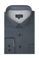 Chemise Divodurum en popeline stretch bleu marine foncé et quartz