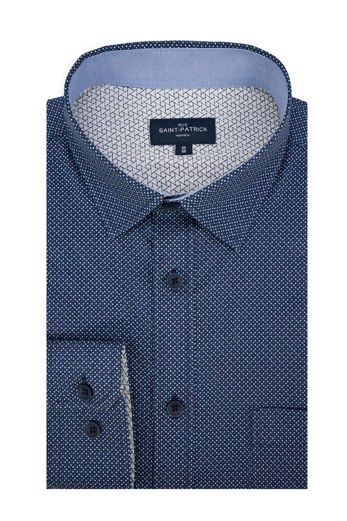 Chemise en popeline stretch Ephesus bleu cardinal