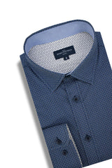 Chemise en popeline stretch Ephesus bleu cardinal