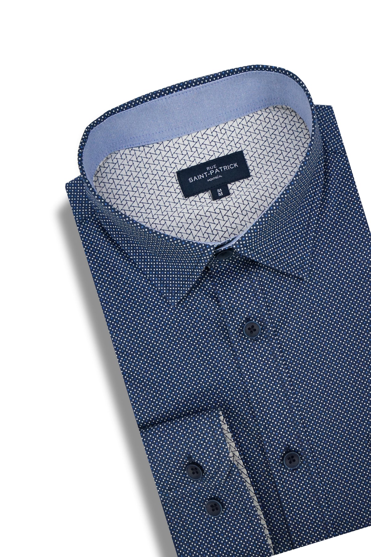 Chemise en popeline stretch Ephesus bleu cardinal