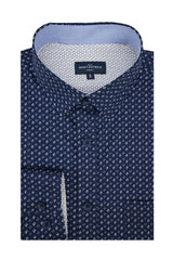Chemise Lusitania en popeline stretch bleu marine