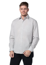 Chemise Byzacena en popeline stretch blanche et marine