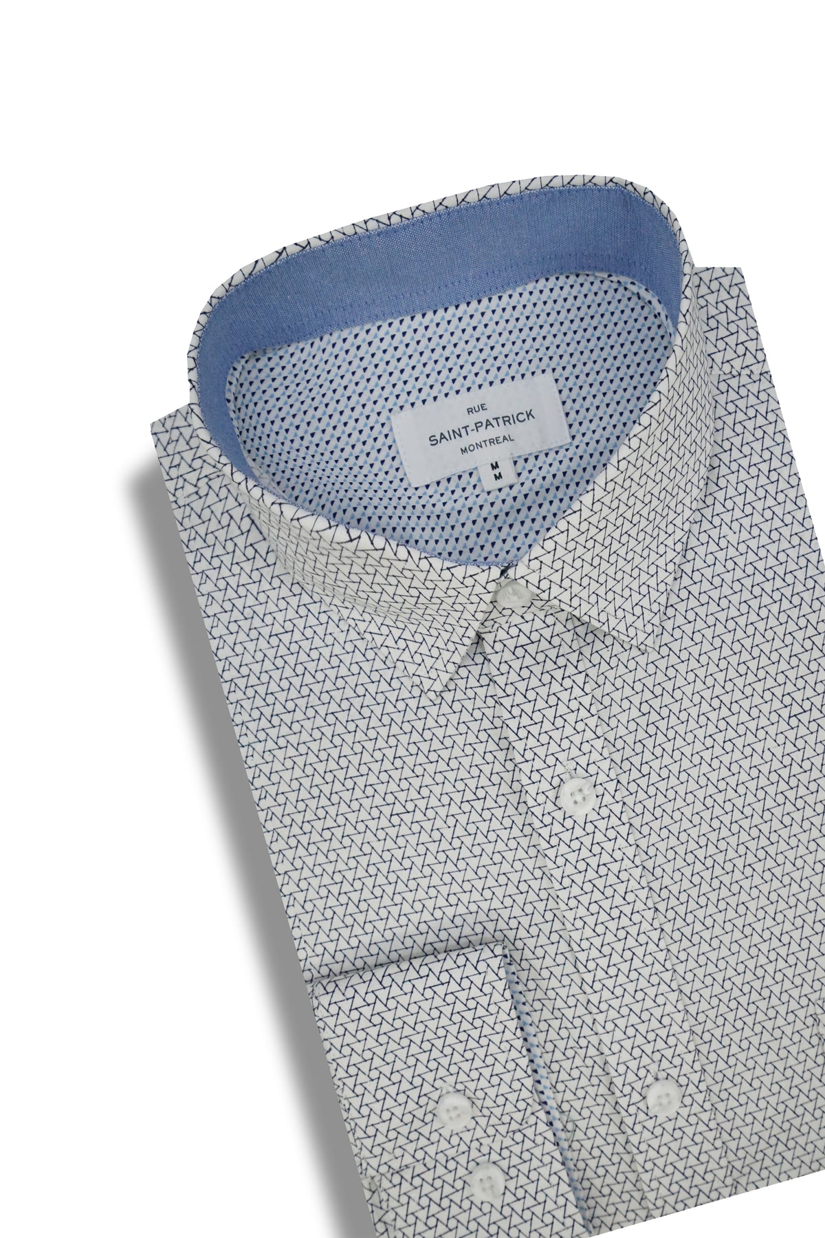 Chemise Byzacena en popeline stretch blanche et marine