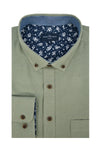 Basket Weave Long Sleeve Shirt in Silver Fern