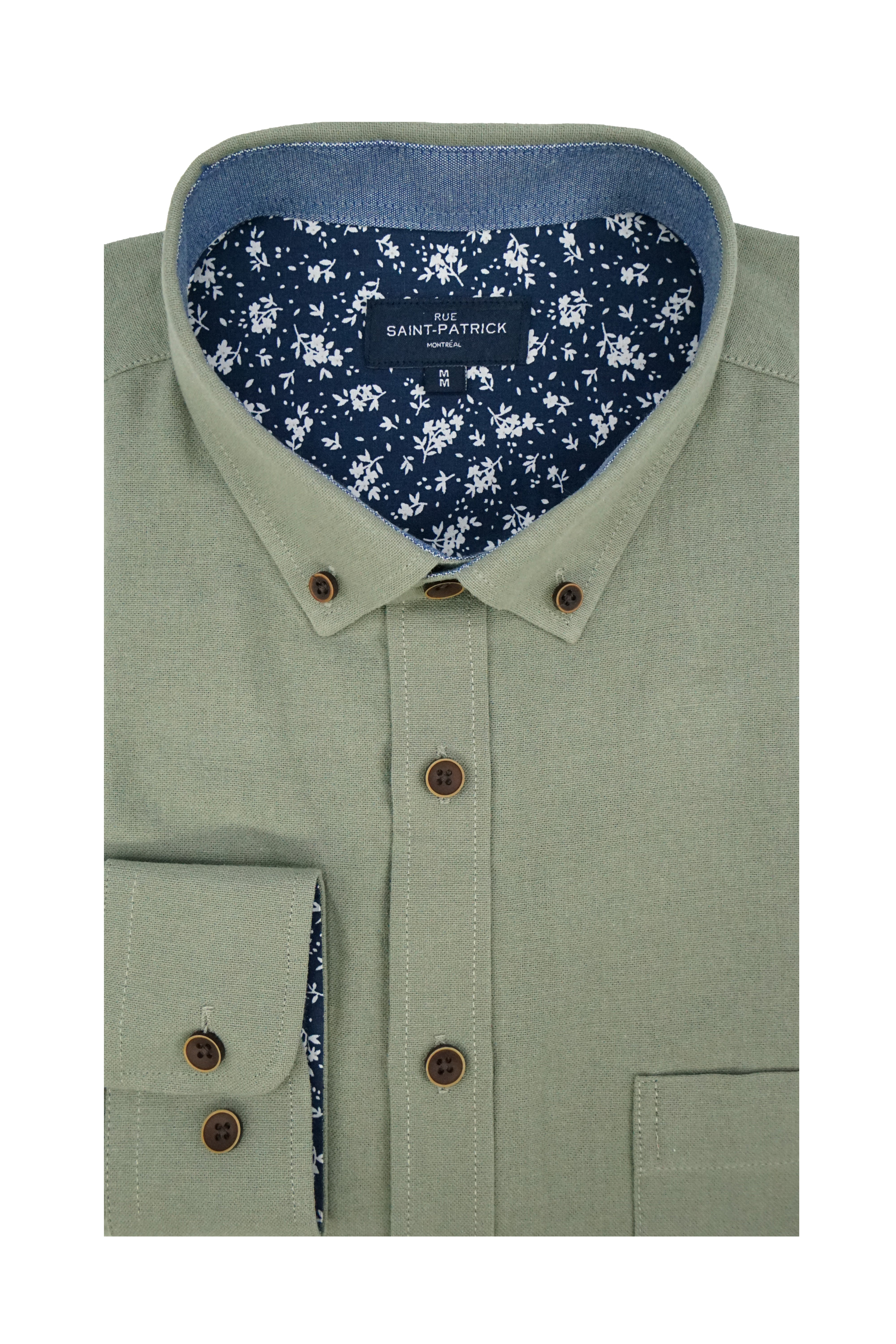 Basket Weave Long Sleeve Shirt in Silver Fern