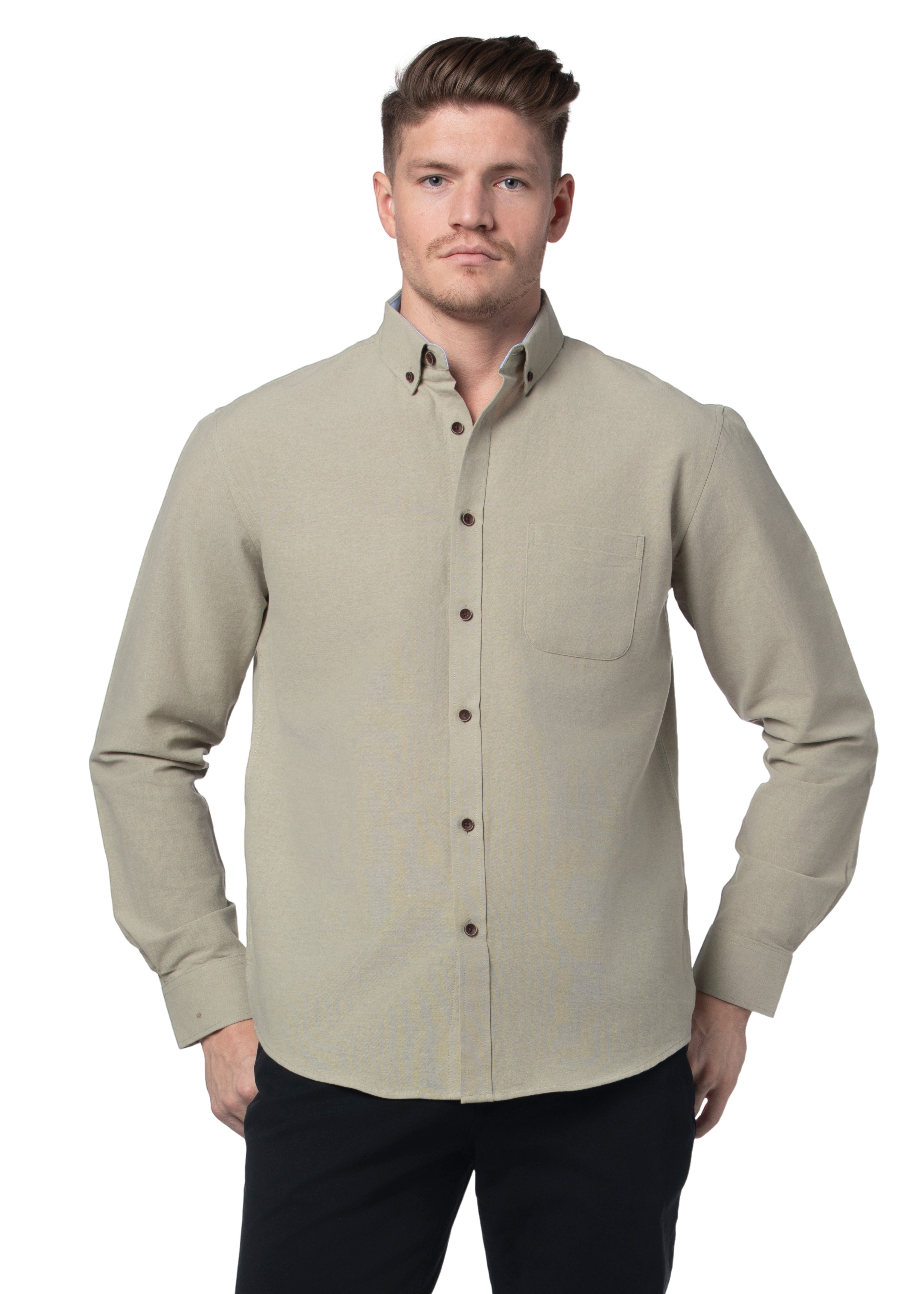 Basket Weave Long Sleeve Shirt in Desert Sage