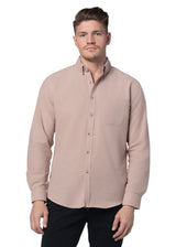 Basket Weave Long Sleeve Shirt in Dusty Rose