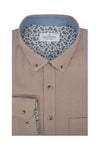 Basket Weave Long Sleeve Shirt in Dusty Rose