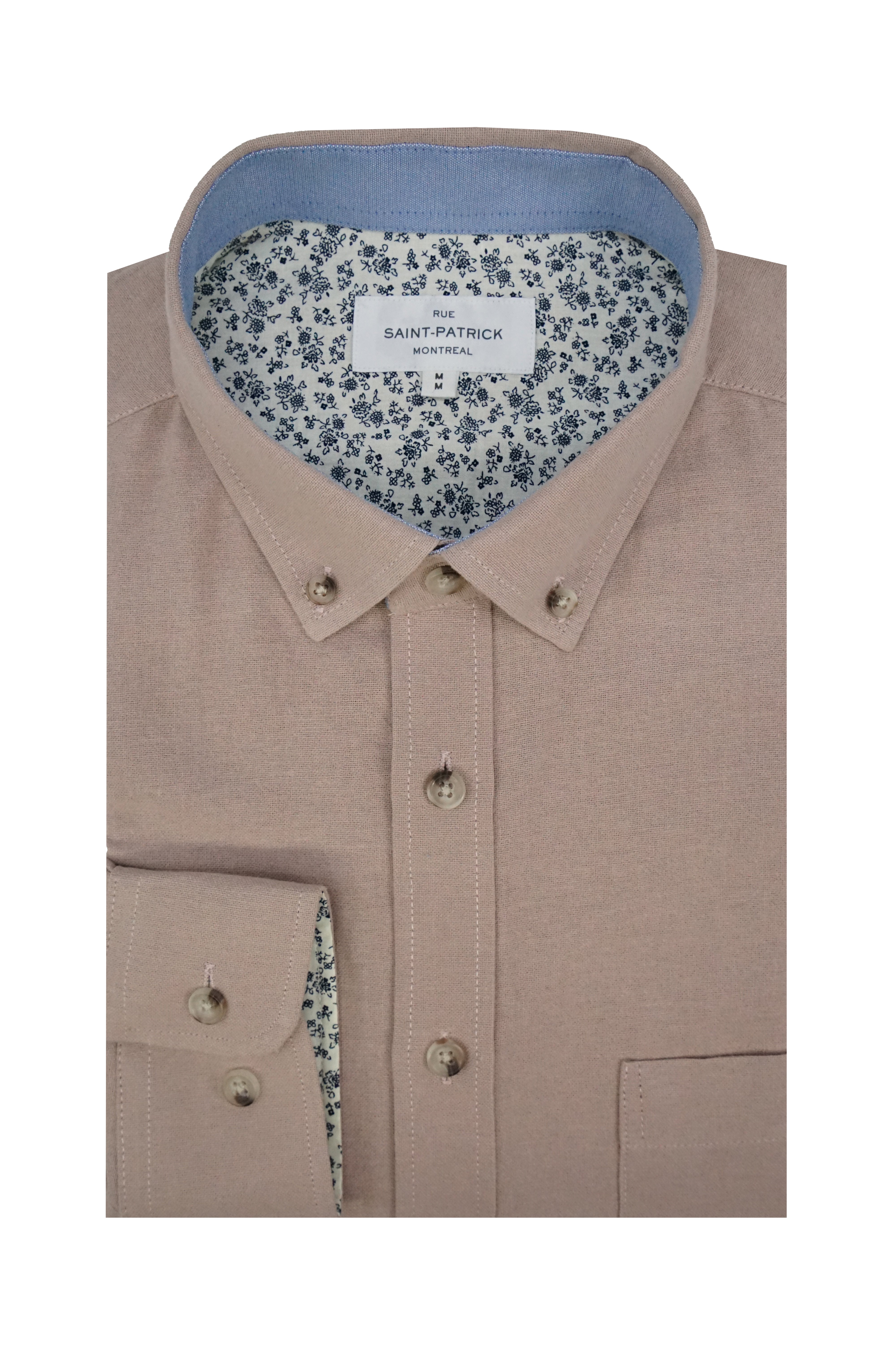 Basket Weave Long Sleeve Shirt in Dusty Rose