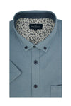 Basket Weave Short Sleeve Shirt in Ice Blue