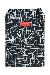 Barletta Comfort Fit Short Sleeve Shirt in Black and White