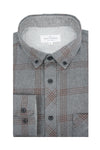 Banbridge Flannel Shirt in Grey and Mahogany