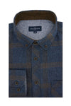 Chemise en flanelle Rathlin bleu marine et marron