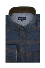 Chemise en flanelle Rathlin bleu marine et marron