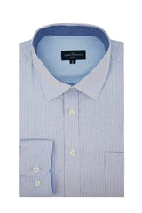 Kensington Striped Stretch Oxford Shirt in Ice Blue and White